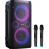 Аудио система, Hisense Party Rocker One Plus (HP110) Bluetooth Speaker with 300W Power, Built-in Woofer, Karaoke Mode, Built-in Wireless Charging Pad, AUX Input and Output, USB, 15 Hour Long-Lasting Battery 4 x 2500Ah, 2x mics included, Black