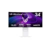 Монитор, LG 34GX90SA-W, 34", OLED UltraGear 21:9 Curved Smart, IPS 0.03 ms, WQHD (3440x1440), 240Hz, HDR 10, 1500000:1, 250 cd/m2, DCI-P3 98.5%, USB 3.0, VRR, Free-sync, G-Sync, USB-C, PD 65W, HDMI, DP, PBP, Speakers, LG Switch, Height, Swivel, Tilt, White