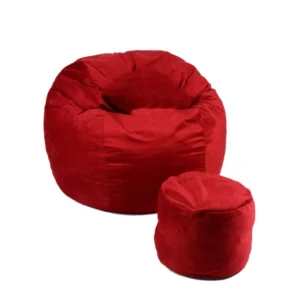 Комплект, Барбарон и табуретка за крака, 700л., King Size - Red Diamond, Перящ се калъф, Трансформира се в легло, Пълнеж с микс от мемори пяна и дунапрен, Гама Plush Honey