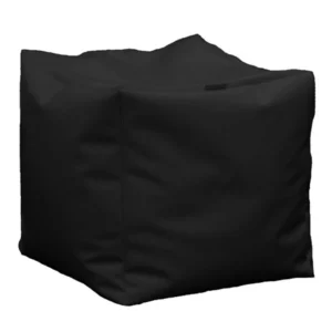 Пуф 130л., Табуретка Куб XL - Panama black, Перящ се калъф, Водоустойчив, Пълнеж от Полистиролни перли