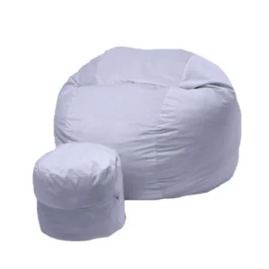 Комплект, Барбарон с табуретка за крака, 500л. Matusalem - Snowflake, Перящ се калъф, Подходящ за деца, Пълнеж с микс от мемори пяна и дунапрен, Гама Plush Honey