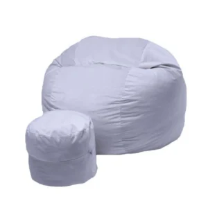 Комплект, Барбарон с табуретка за крака, 500л. Matusalem - Snowflake, Перящ се калъф, Подходящ за деца, Пълнеж с микс от мемори пяна и дунапрен, Гама Plush Honey